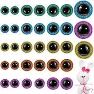 👀 150 glitter large safety eyes for amigurumi: 12mm, 16mm, 20mm stuffed animal eyes. plastic craft crochet eyes for diy puppet, bear crafts, and toy doll making supplies. logo