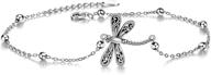 🦋 sterling silver dragonfly/sunflower/sloth/butterfly anklet with onefinity beads - jewelry for women and girls, perfect gifts logo