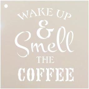 img 4 attached to ☕ Wake Up and Smell The Coffee Stencil by StudioR12 - Reusable Mylar Template for Painting Rustic Wood Sign - Crafting DIY Farmhouse or Country Home Decor - Kitchen Coffee Bar - 6x6 inches