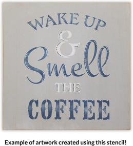 img 2 attached to ☕ Wake Up and Smell The Coffee Stencil by StudioR12 - Reusable Mylar Template for Painting Rustic Wood Sign - Crafting DIY Farmhouse or Country Home Decor - Kitchen Coffee Bar - 6x6 inches