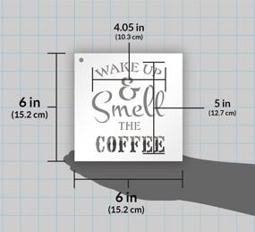 img 3 attached to ☕ Wake Up and Smell The Coffee Stencil by StudioR12 - Reusable Mylar Template for Painting Rustic Wood Sign - Crafting DIY Farmhouse or Country Home Decor - Kitchen Coffee Bar - 6x6 inches