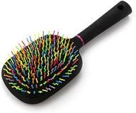 🌈 eudous rainbow paddle mane and tail brush detangler plastic comb for horses - 1000rb forky logo