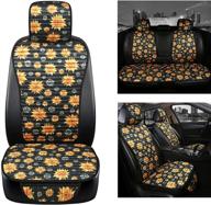 🐼 gorgeous giant panda print car seat covers: ultimate protection for cars & suvs - complete set with front & rear covers (sunflower design) logo