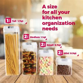 img 2 attached to Airtight Food Storage Containers with Lids - Set of 7 Plastic Kitchen Canisters for Pantry Organization and Storage - BPA Free Air Tight Container Dispenser with Labels, Markers, and Measuring Spoons