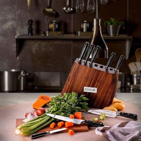 img 1 attached to CUTLUXE 8-Piece Knife Block Set – Premium High Carbon German Steel – Full Tang & Razor Sharp Blades – Acacia Wood Block – Artisan Series