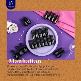 img 3 attached to Beetles Gel Nail Polish Kit - 20 Pcs Manhattan Collection: Soak Off Nude Glitter Burgundy Red Purple Champagne Gold Set with Glossy & Matte Top Coats. Perfect Christmas Gifts!