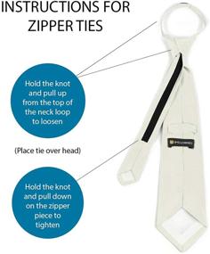 img 3 attached to Poly Solid Satin Zipper Ties for Boys - Self Tie, Convenient Zip Up Tie