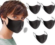 premium breathable face masks for active lifestyles - reusable, stylish, and ➡️ comfortable - black 2/3/5 pack - men, women, youth, and kids options available logo