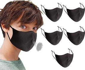 img 4 attached to Premium Breathable Face Masks for Active Lifestyles - Reusable, Stylish, and ➡️ Comfortable - Black 2/3/5 Pack - Men, Women, Youth, and Kids Options Available