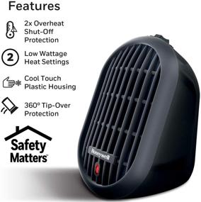 img 1 attached to 🔥 Honeywell HeatBud Ceramic Space Heater, Black - Efficient Heating for Home, School, or Office
