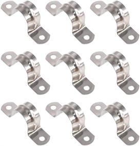 img 4 attached to 🔩 Keadic 30Pcs M25 Stainless Steel Two Hole Strap U Bracket - Heavy Duty Pipe Clamp for Rigid Pipe Tension