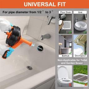 img 2 attached to Powerful Drain Auger with 25-Ft Flexible Plumbing Snake | Breezz Clog Remover for Kitchen, Bathroom & Shower Sink | Includes Drill Adapter & Gloves (Orange)