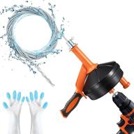 powerful drain auger with 25-ft flexible plumbing snake | breezz clog remover for kitchen, bathroom & shower sink | includes drill adapter & gloves (orange) логотип