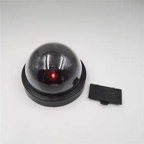img 2 attached to 📷 2-Pack Fuers Simulation Dummy Hemisphere Dome Camera: Indoor/Outdoor Waterproof Fake Security Camera with Flashing Red LED Light - Perfect for Home Business