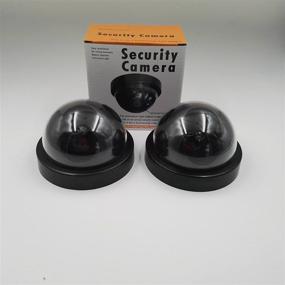 img 1 attached to 📷 2-Pack Fuers Simulation Dummy Hemisphere Dome Camera: Indoor/Outdoor Waterproof Fake Security Camera with Flashing Red LED Light - Perfect for Home Business