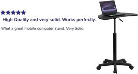 img 1 attached to 💻 Mobile Laptop Computer Desk - Flash Furniture Black Sit-to-Stand Desk