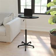 💻 mobile laptop computer desk - flash furniture black sit-to-stand desk logo