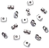 🦋 50pcs stainless steel square earring back nut: high-quality butterfly clutches for jewelry making logo