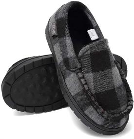 img 4 attached to 👟 U7GSDWLFX D Black 23 Boys' Toddler Moccasin: Outdoor Protection Shoes with Slippers Comfort