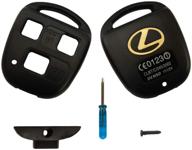 🔑 black 3-button remote key fob case shell replacement for lexus gs300 gs400 gs430 gx470 is300 ls400 ls430 lx470 rx300 rx330 rx350 rx400h rx450h sc430 logo