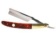 high-quality straight razor for men - luxury 440c straight razors 🪒 with antique handle and brass fittings - exceptionally weighted solid cutthroat razor logo