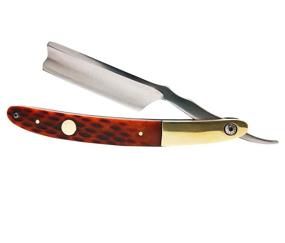 img 4 attached to High-quality Straight Razor for men - Luxury 440C Straight Razors 🪒 with Antique Handle and Brass Fittings - Exceptionally Weighted Solid Cutthroat Razor