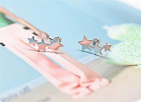 img 1 attached to Sterling Silver Star Stud Earrings - Hypoallergenic Post Earrings for Girls, Teens, and Women