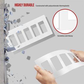 img 2 attached to 🔌 ENERLITES SI8835-W Screwless Decorator Wall Plates - Child Safe Outlet Covers | Size 5-Gang 4.68" H x 10.14” L | Unbreakable Polycarbonate Thermoplastic | Glossy White