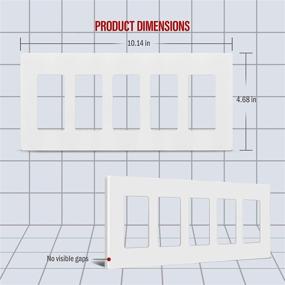 img 3 attached to 🔌 ENERLITES SI8835-W Screwless Decorator Wall Plates - Child Safe Outlet Covers | Size 5-Gang 4.68" H x 10.14” L | Unbreakable Polycarbonate Thermoplastic | Glossy White