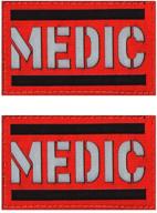 🚑 high-visibility reflective medic patches for emt/ems paramedics - 2 pcs set: star of life design, embroidered fabric with hook loop backing, 3.15 x 1.97 inch logo