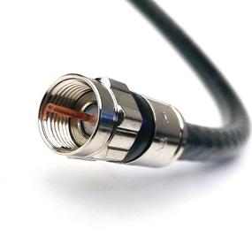 img 3 attached to 🔌 High-Quality 50ft RG6 Coaxial Cable with Weather Seal, Anti-Corrosion Brass Compression Connectors - Made in USA