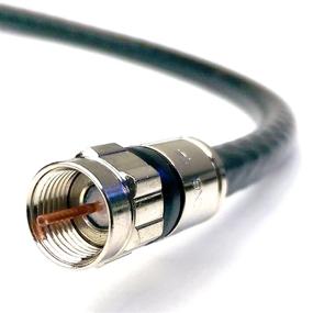 img 4 attached to 🔌 High-Quality 50ft RG6 Coaxial Cable with Weather Seal, Anti-Corrosion Brass Compression Connectors - Made in USA