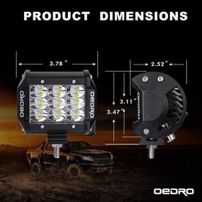 img 2 attached to 🚚 Upgrade Your Off-Road Adventure with oEdRo LED Light Bar 300W 20Inch Tri-Row Combo Light + 2pcs 4 Inch 27W Tri-Row Light Pod + Wiring Harness: Truck, Boat & Off Road LED Lights