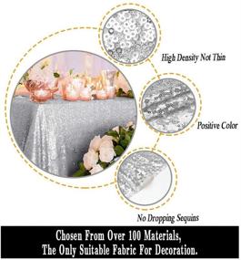 img 2 attached to Shimmering Elegance: 50''x72'' Silver Sequin Tablecloth for Weddings and Events
