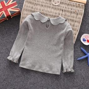 img 2 attached to 👶 Adorable Baby Girl Kids Blouses: Long Sleeve Doll Collar T-Shirt Top for a Solid Color Trend