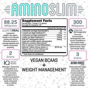img 3 attached to 🌸 Amino Slim for Women - Vegan Slimming BCAA Weight Loss Drink with Amino Acids, L-Glutamine Powder for Post-Workout Recovery, Fat Burning, Appetite Control, Metabolism Boost, and Stress Relief