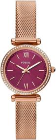 img 4 attached to Часы "Fossil Women's Carlie Mini Gold/Rose Gold-Tone из нержавеющей стали с кварцевым механизмом