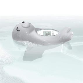 img 1 attached to 🛁 Angelcare Baby Bath & Room Thermometer - Happy Seal, Grey: The Perfect Companion for Safe and Delightful Bath Times