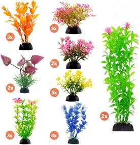 img 4 attached to CousDUoBe Aquarium Decorations - 21 Pack Realistic Plastic Fish Tank Plants for Home and Office Aquariums, Simulated Hydroponic Plants