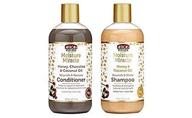 african pride moisture miracle honey & coconut oil set: nourishing shampoo & conditioner for hydrated hair logo