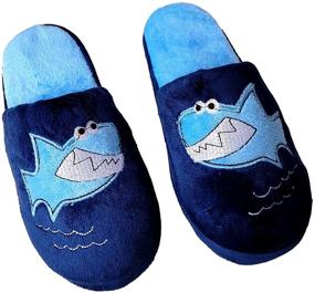 img 3 attached to 🦈 Playful Shark Slippers: Fun and Comfy House Shoes for Little Boys