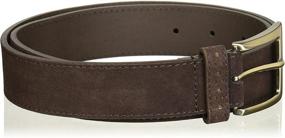 img 2 attached to Men's Accessories: Stacy Leather Perforated Keeper Chocolate Belt