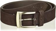 men's accessories: stacy leather perforated keeper chocolate belt logo