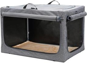 img 4 attached to 🐾 Petsfit Travel Pet Home: Collapsible Soft Dog Crate with Steel Frame, Perfect for Indoor/Outdoor Use