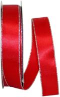 🎀 red and silver reliant ribbon satin value metallic wired edge ribbon - 1.5 inch width, 50 yards logo