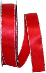 img 1 attached to 🎀 Red and Silver Reliant Ribbon Satin Value Metallic Wired Edge Ribbon - 1.5 Inch Width, 50 Yards