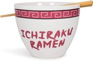 🍜 just funky naruto ichiraku ramen japanese ceramic dish set: authentic 16-ounce ramen bowl and chopsticks combo logo