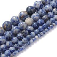 💎 blue white sodalite natural stone beads - 4mm round loose gemstone beads for jewelry making, crystal energy stone with healing power - 1 strand 15 logo