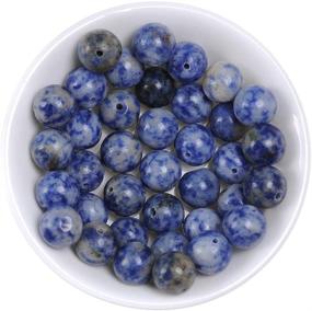 img 1 attached to 💎 Blue White Sodalite Natural Stone Beads - 4mm Round Loose Gemstone Beads for Jewelry Making, Crystal Energy Stone with Healing Power - 1 Strand 15