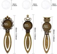 📚 glarks 12-piece mixed metal antique bronze bookmark sets: round and oval alloy trays with glass cabochons for reading gifts, crafting, and diy book marker making logo